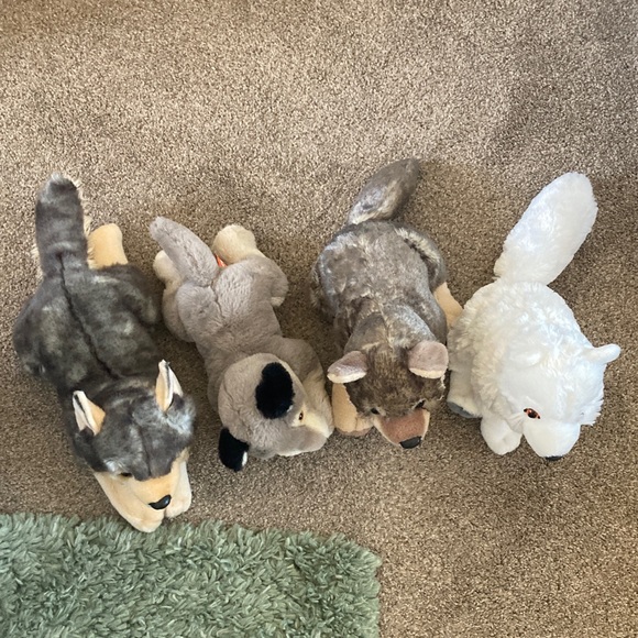 Plush Wolf Pack Stuffed Animals, 3 wolves, 1 fox - Picture 6 of 7